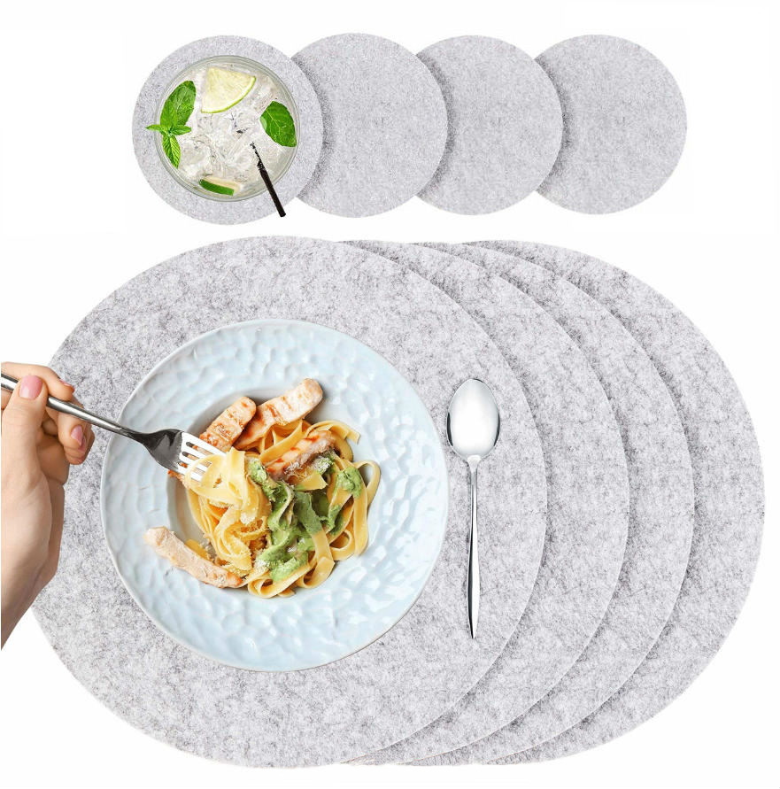 Hot sale Felt Polishing Pad - Round shape felt placemat for plate – Rolking