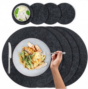 Round shape felt placemat for plate