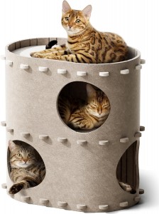 Durable Acoustic Panel Cat Bed – Warm Felt Cat Cave House, Eco-friendly Popular Pet Bed for Cats & Small Dogs