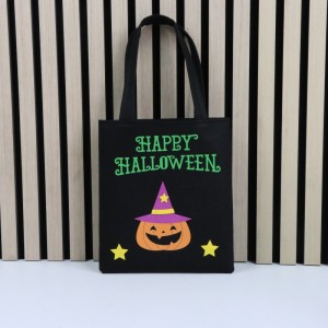 Cute Halloween Felt Candy Bag – Durable Festival Felt Tote for Trick-or-Treat