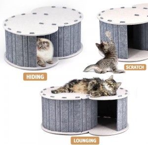 Cute Acoustic Felt Panel Cat Bed – New Design Warm Cat Cave, Eco-friendly Pet House for Indoor Cats & Multi Color Pet Supplies