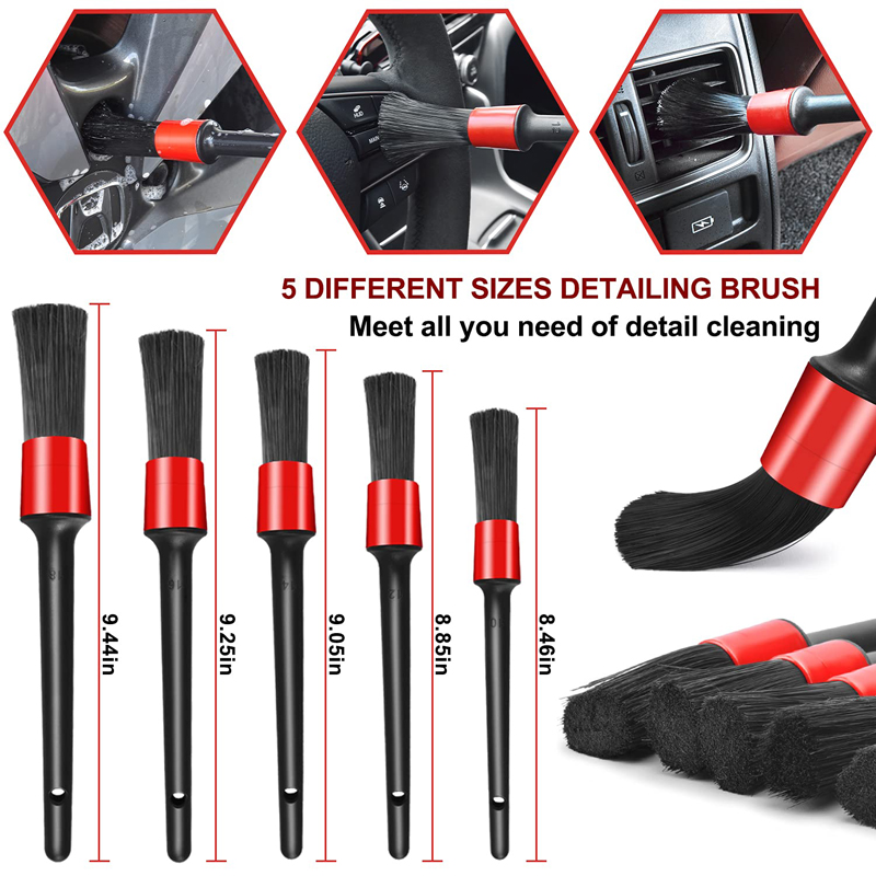 1pcs/5pcs Detailing Brush Set Car Brushes Car Detailing Brush For Auto  Cleaning Dashboard Air Outlet Wheel Wash Maintenance Tool