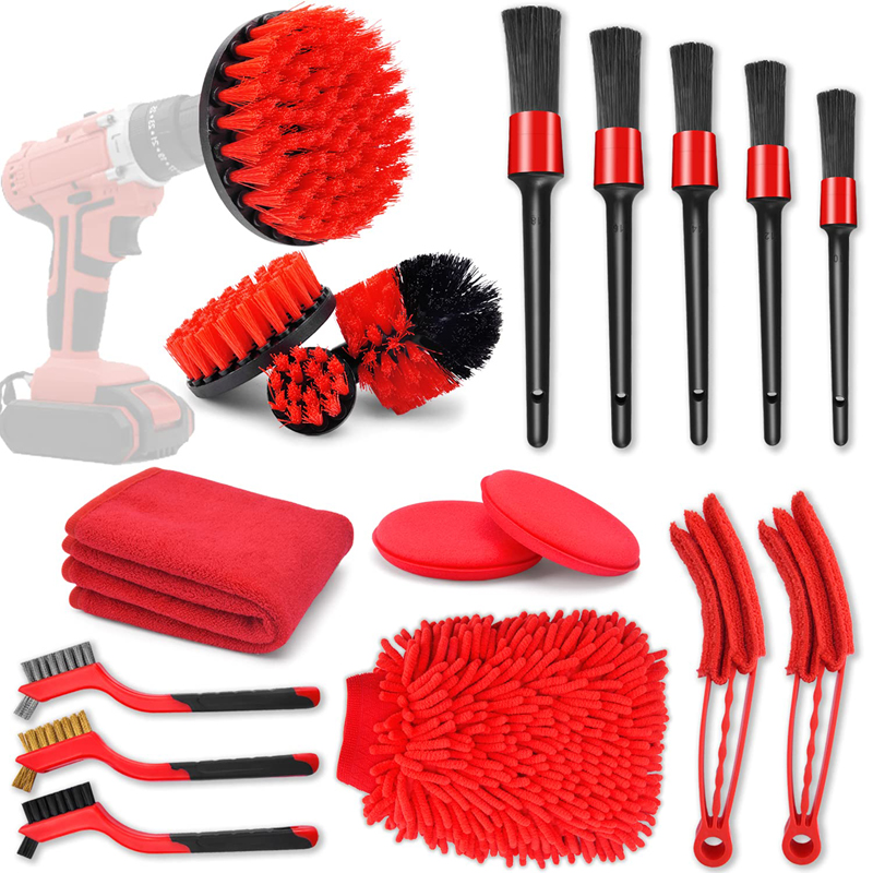 18 Pcs Car Cleaning Brush Set for Drill Tools Kit Featured Image