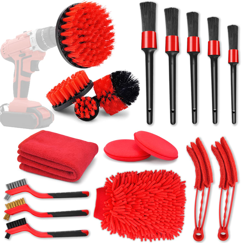 SEENLIN KKmoon 26 Pcs Drill Brosse Accessoires Voiture Detailler