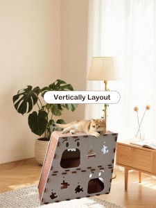 Trendy Acoustic Panel Cat Bed – Cute Felt Cat Cave House, Durable Eco-friendly Pet Bed for Indoor Cats & Puppies