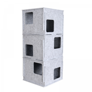 Popular Acoustic Panel Cat Bed – Cute Felt Cat Cave House, Cozy Warm Pet Nest for Indoor Cats & Small Dogs