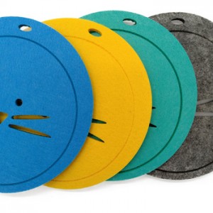 5mm colorful felt personalized custom shape logo drink coaster