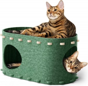 Durable Acoustic Panel Cat Bed – Warm Felt Cat Cave House, Eco-friendly Popular Pet Bed for Cats & Small Dogs