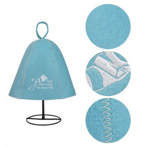 Hot Sale Wool Felt Sauna Cap Unisex Adult with Anti-heat Protection for Sauna Room and Spa