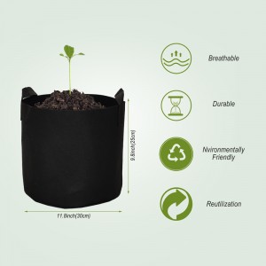 5 Gallon Grow Bags Heavy Duty 300G Thickened Nonwoven Plant FELT Fabric Pots with Handles