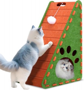 Popular Acoustic Felt Panel Cat Bed – Cute Durable Cat Cave House, New Eco-friendly Pet Bed for Indoor Pet Supplies