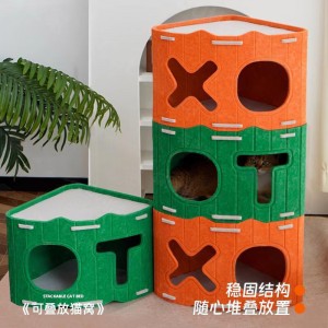 Versatile Acoustic Panel Cat Bed – Felt Cat Cave, Durable Warm Pet House for Indoor Pets Custom Color Options