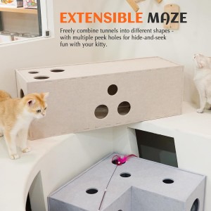 Cute Acoustic Panel Cat Bed – New Design Felt Cat Cave, Cozy Warm Pet House for Indoor Cats & Puppies Multi Color