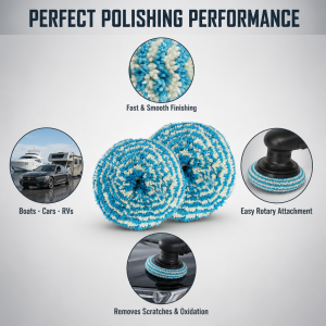 Automobile Double-Sided Wool Polishing Pad 7/8 Inch Disc for Car Polishing & Car Bodies Grit Fine Abrasive