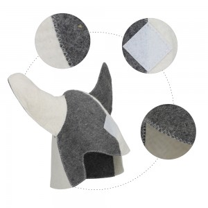 Unique Shape Wool Felt Sauna Hat Custom Logo Anti Heat Head Cap