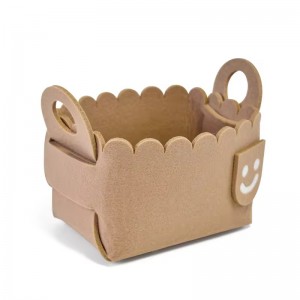 Felt storage cartoon image yellow light coffee color home storage box detachable and convenient to carry