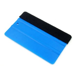 Custom 10*7cm Vinyl Carbon Fiber Window Cleaning Wash Car Scraper With Felt Squeegee Tool Film