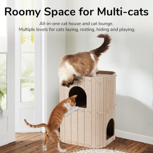 Cozy Warm Acoustic Felt Cat Bed – Acoustic Panel Cat Cave, Popular Cute Pet House for Indoor Cats & Puppies