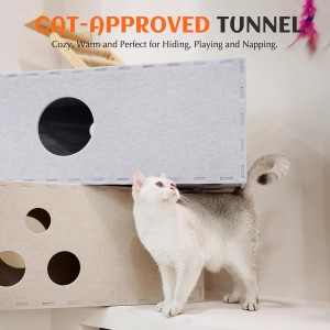 Cute Acoustic Panel Cat Bed – New Design Felt Cat Cave, Cozy Warm Pet House for Indoor Cats & Puppies Multi Color