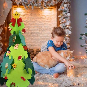 Kids Christmas Gifts Advent Calendar Wall Hanging Craft Calendar with 24 Ornaments Pockets Home Decor