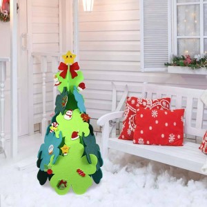 Kids Christmas Gifts Advent Calendar Wall Hanging Craft Calendar with 24 Ornaments Pockets Home Decor