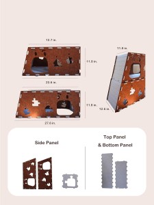 Colorful Acoustic Panel Cat Bed – Eco-friendly Felt Cat Cave, Popular Durable Pet House for Indoor Cats & Pet Accessories