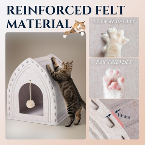 Stylish Acoustic Felt Panel Cat Bed – New Cat Cave, Warm Durable Pet House for Indoor Cats & Pet Supplies Wholesale