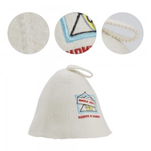 Premium White Sauna Hat in Wool Felt Wellness Accessory with Logo Option