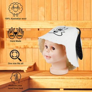 Hot Sale Unisex Wool Sauna Hat Adult Anti-Heat Head Protection Cap for Sauna Room & Spa