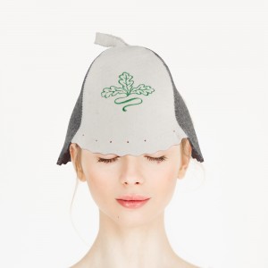 Custom Thick Wool Sauna Hat (2-3mm) with Carry Handle