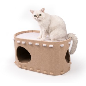 Multi Color Acoustic Panel Cat Bed – Warm Cozy Felt Cat Cave, Popular Eco-friendly Pet House for Indoor Cats