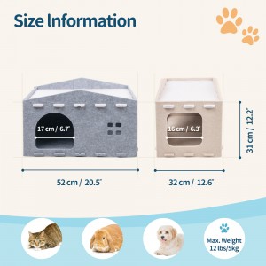 Eco-friendly Acoustic Panel Cat Cave – Felt Cat Bed House, New Design Warm Durable Pet Nest for Indoor Pets