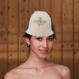 Custom Thick Wool Sauna Hat (2-3mm) with Carry Handle