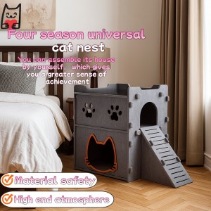 Hot selling Acoustic Panel Cat Bed – Warm Cozy Felt Cat Cave, New Popular Pet House for Indoor Dogs & Cats Multi Color