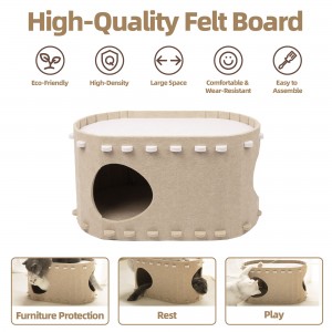 Multi Color Acoustic Panel Cat Bed – Warm Cozy Felt Cat Cave, Popular Eco-friendly Pet House for Indoor Cats