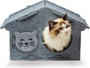 Durable Acoustic Felt Cat Cave – New Acoustic Panel Cat Bed, Eco-friendly Cute Pet House for Indoor Cats & Dogs