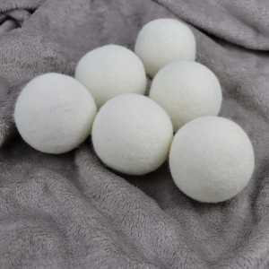 New Arrivals 6 Pack Eco Friendly Wool Dryer Balls for Laundry Machine in Cotton Bag