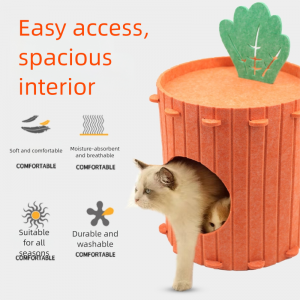 New Design Acoustic Felt Cat Cave – Acoustic Panel Cat Bed, Cozy Cute Multi Color Pet House for Indoor Cats