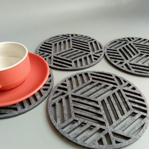 Eco-friendly Polyester Felt Cup Coaster Drink Coasters Strong water absorption