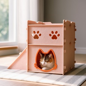 Hot selling Acoustic Panel Cat Bed – Warm Cozy Felt Cat Cave, New Popular Pet House for Indoor Dogs & Cats Multi Color