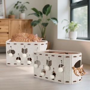 Cute Popular Acoustic Panel Cat Bed – Felt Cat Cave, Warm Durable New Design Pet House for Cats & Puppies