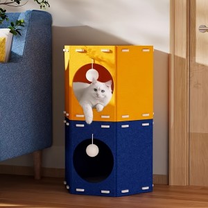 Popular Acoustic Panel Cat Bed – Cozy Durable Felt Cat Cave, Hot Sale Pet Bed for Indoor Dogs & Cats Customized