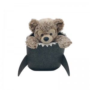 Felt shark shape storage basket for kids