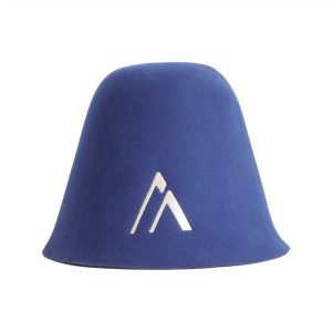 Merino Wool BLUE Russia Cool Useful Custom Felt Wool Sauna Hat for Women and Man