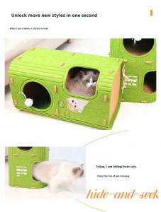 Popular Acoustic Panel Cat House – Felt Cat Cave Bed, Eco-friendly Durable Warm Pet House for Indoor Pets