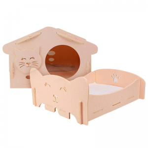Acoustic Felt Panel Cat Bed – Cute Cat Cave House, Eco-friendly Durable Pet Bed for Indoor Cats & Pet Supplies