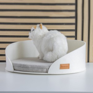 Pet products cat supplies washable felt round dog nest bed
