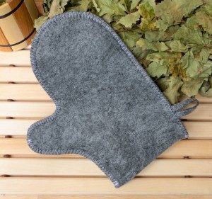 Eco-Friendly Bath Shower Set with Print 5 Pieces Hat Sauna Glove Slippers Mat Storage Bag Light Gray