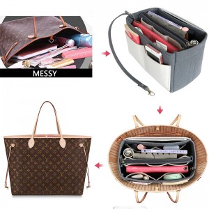 Multi-pocket Cosmetic Bag Felt Insert Bag Organizer