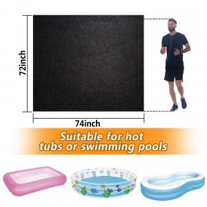 74×72”Waterproof Anti Slip 100% Polyester Material with PE TPE Backing Hot Tub Mat